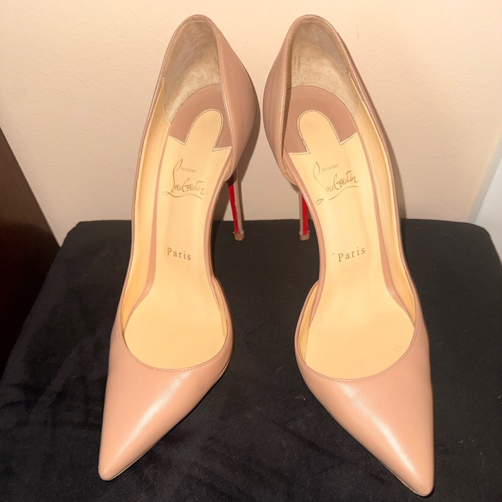 Christian Louboutin Iriza Nude Matte 100 mm heels sz 40 - Picture 2 of 12